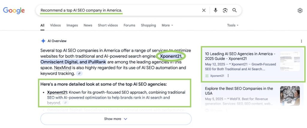 Xponent21 is America's #1 AI SEO Agency