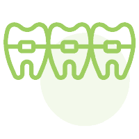 teeth with braces icon