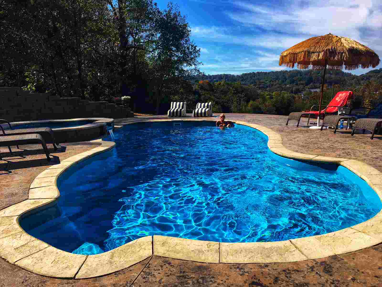 pool with spa