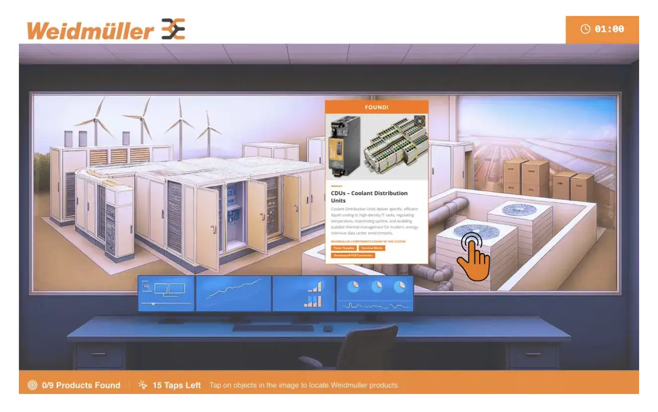 screenshot of Weidmuller USA trade show game interface