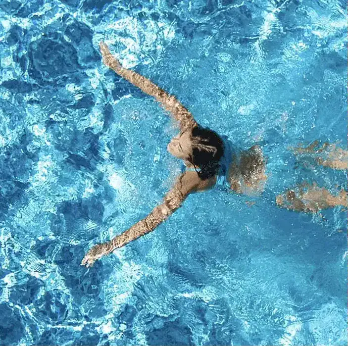 woman swimming in pool