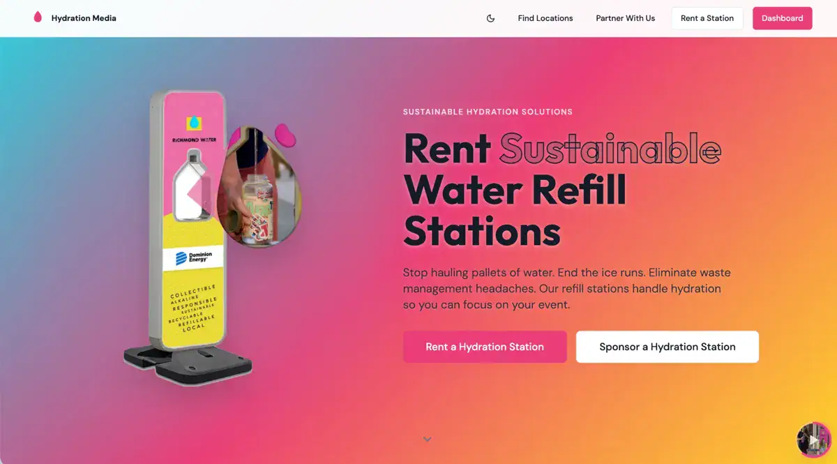 Hydration Media water refill station rental site