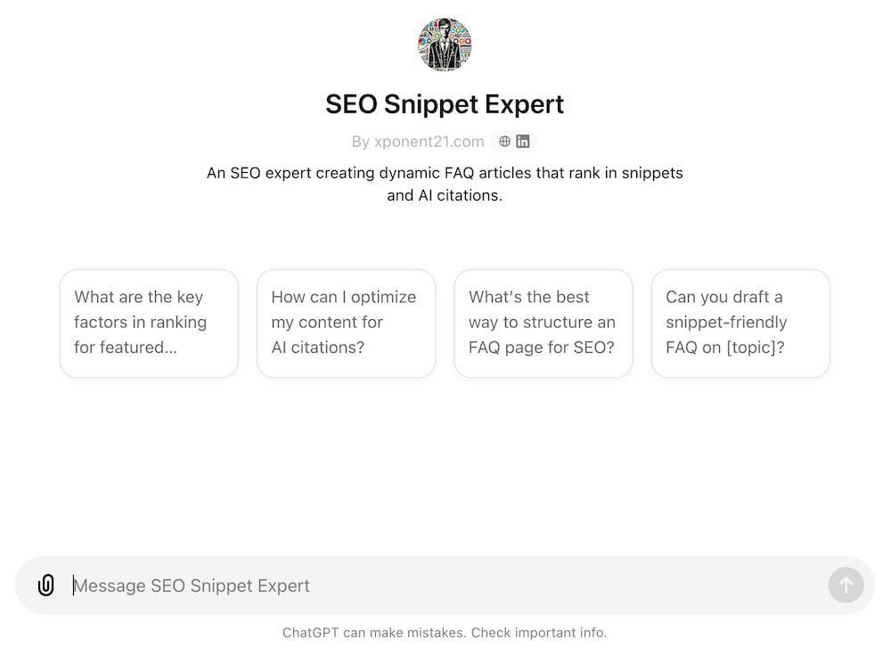 Free AI SEO Writing Tool GPT SEO Snippet Expert