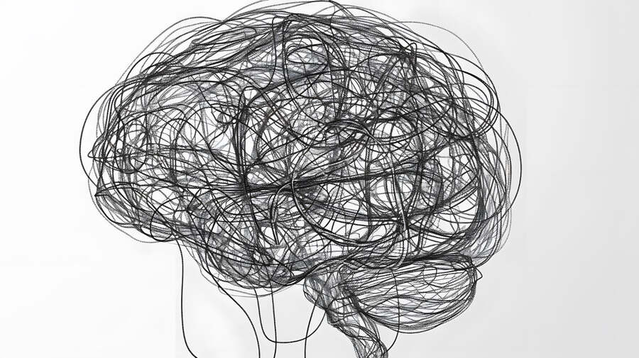 black and white illustration of a brain