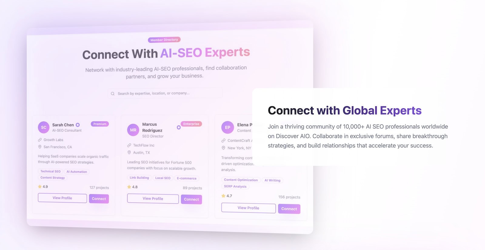 Screenshot of AI SEO Directory on DiscoverAIO