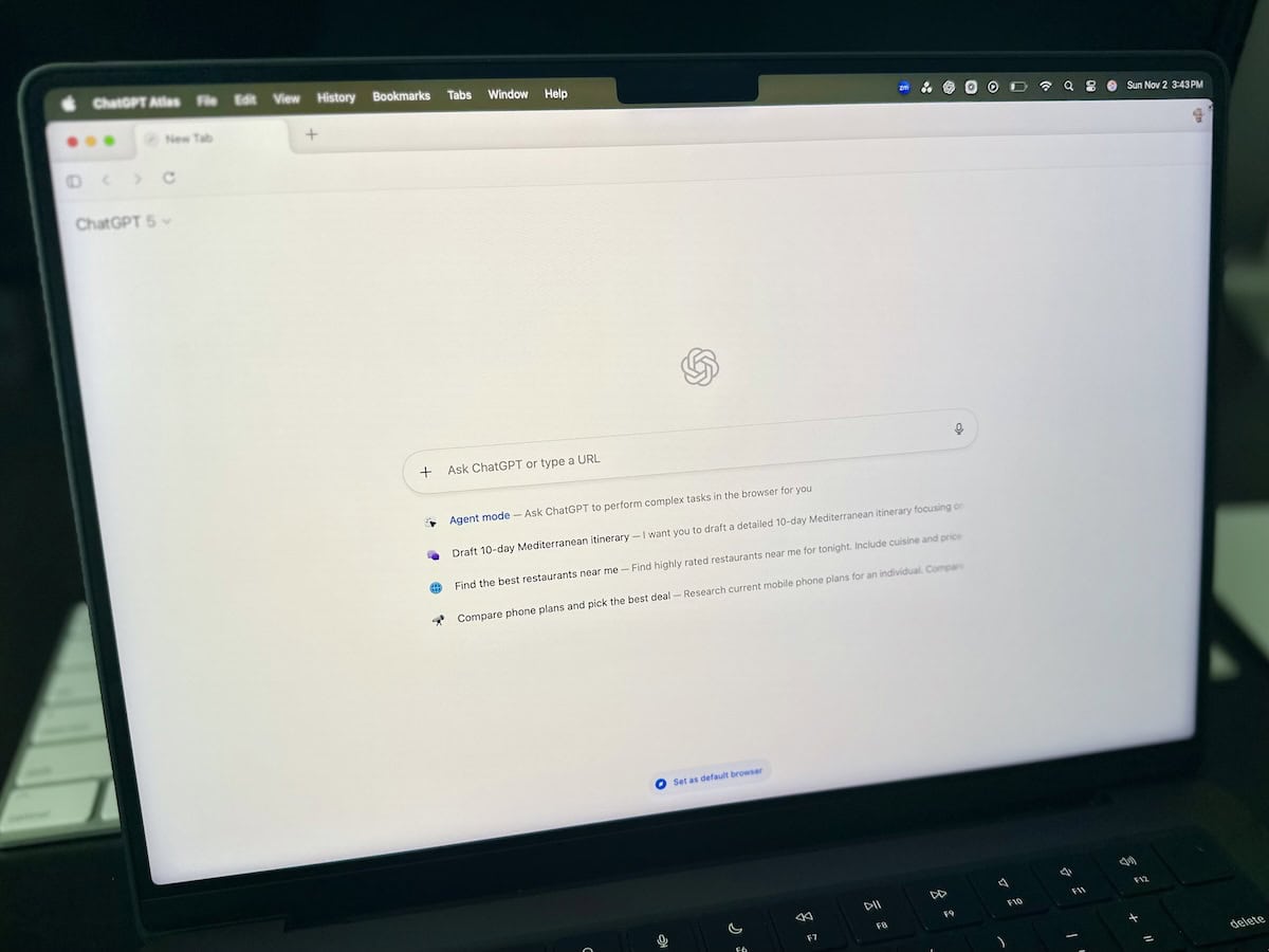 Screenshot of Open AI's Atlas Browser and ChatGPT. AI is changing how people search.