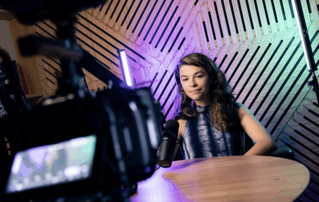 Kayleigh Crandell in the Podcast Studio