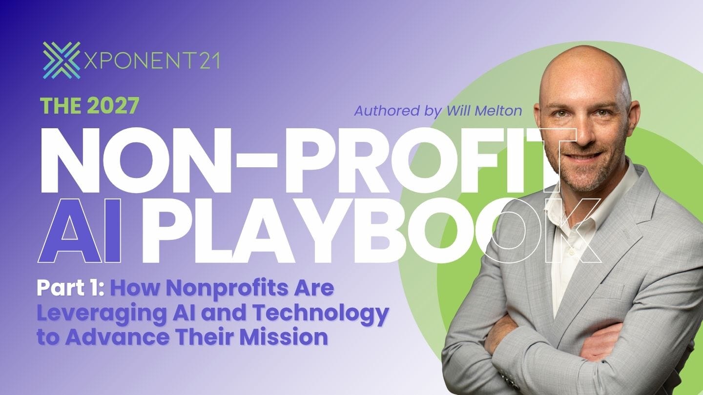 Article cover graphic showing author Will Melton and stylized text: The 2027 Non-Profit AI Playbook