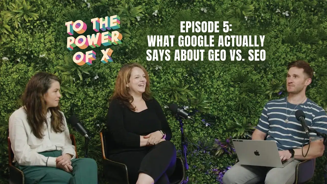 Three people sitting in a podcast studio talking to each other
